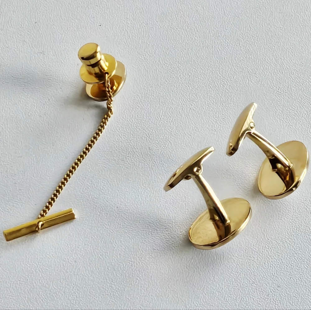 YSL Cufflinks & Tie Tack Set